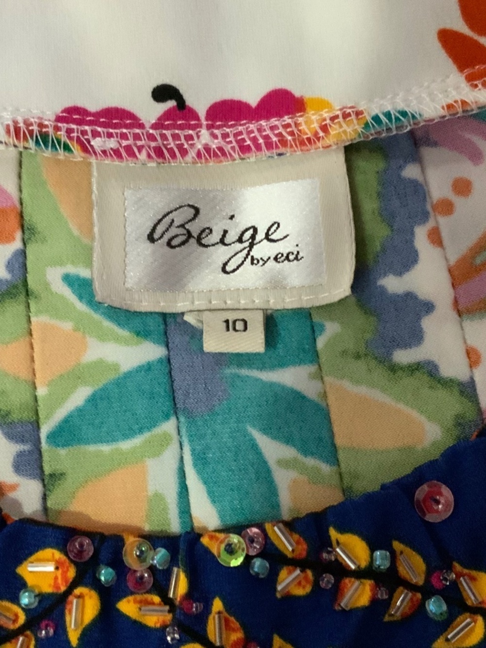 Anthropologie Eci Folk Multicolor Beaded Resort Folkloric Boho Midi Dress 10 - Picture 8 of 10
